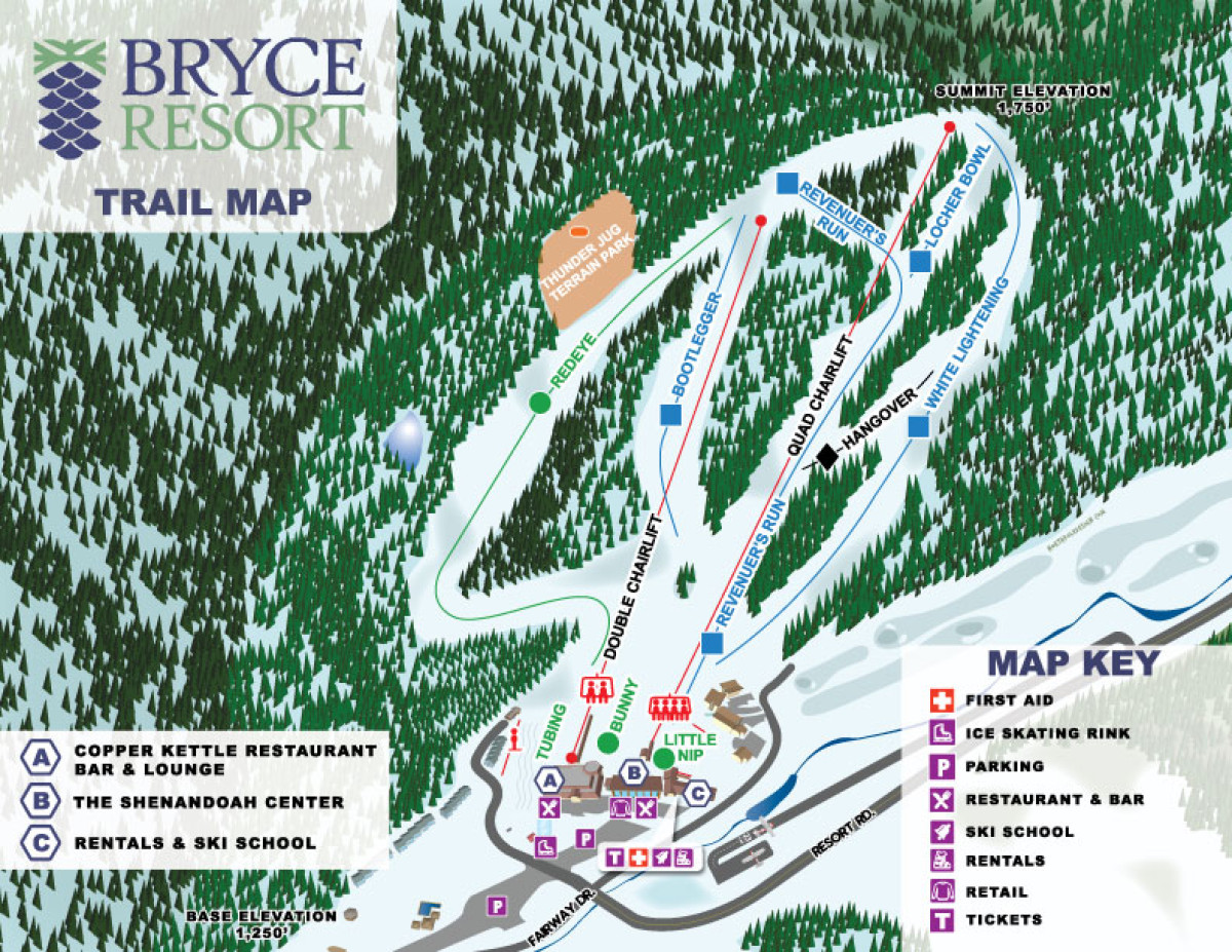 Mountain Maps at Bryce Resort